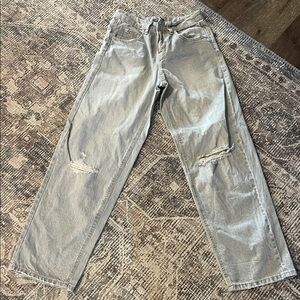 Women’s Distressed Gray Jeans